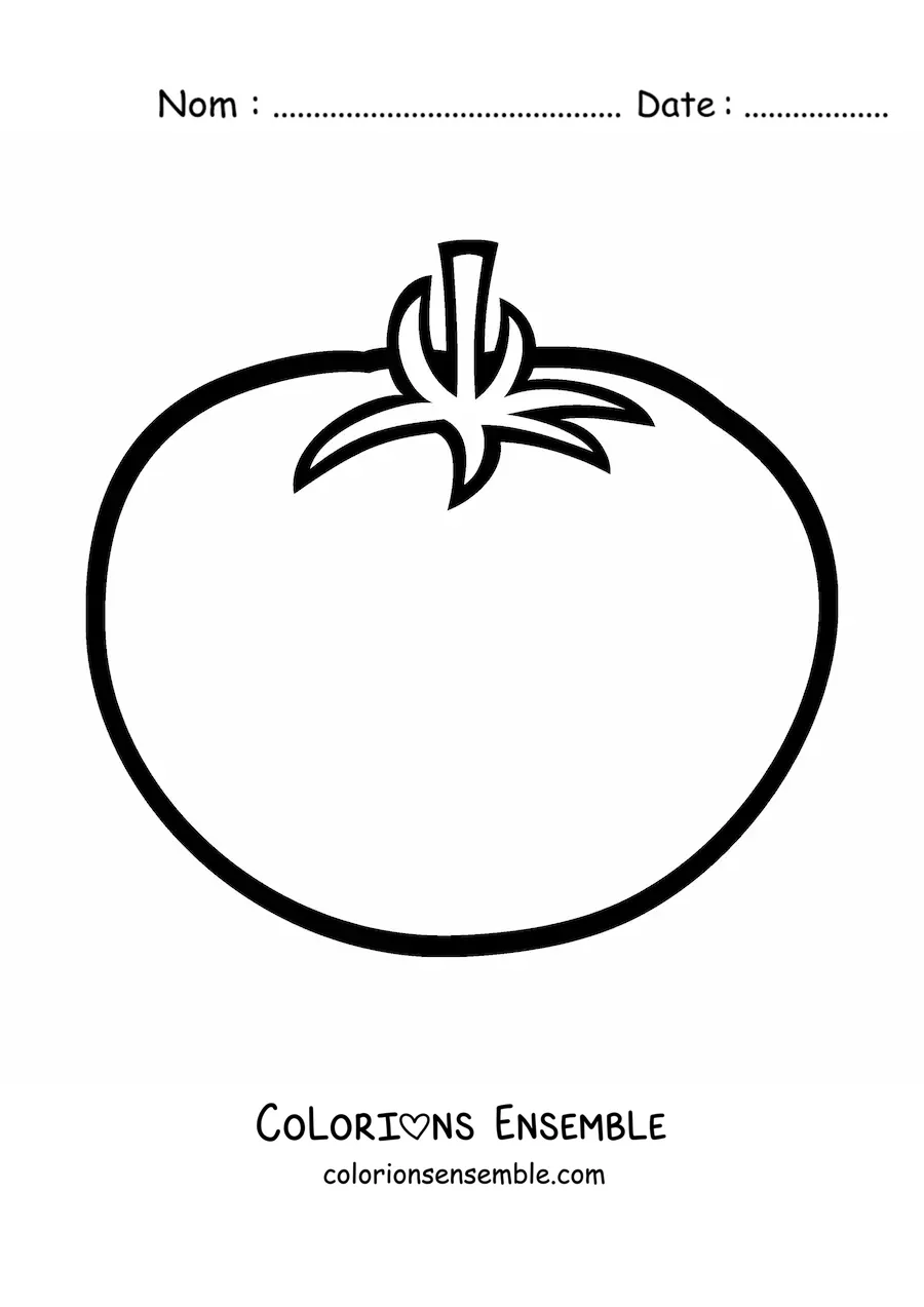 Image à colorier d’une tomate entière