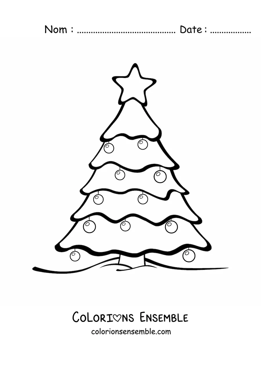Image à colorier d’un sapin de Noël