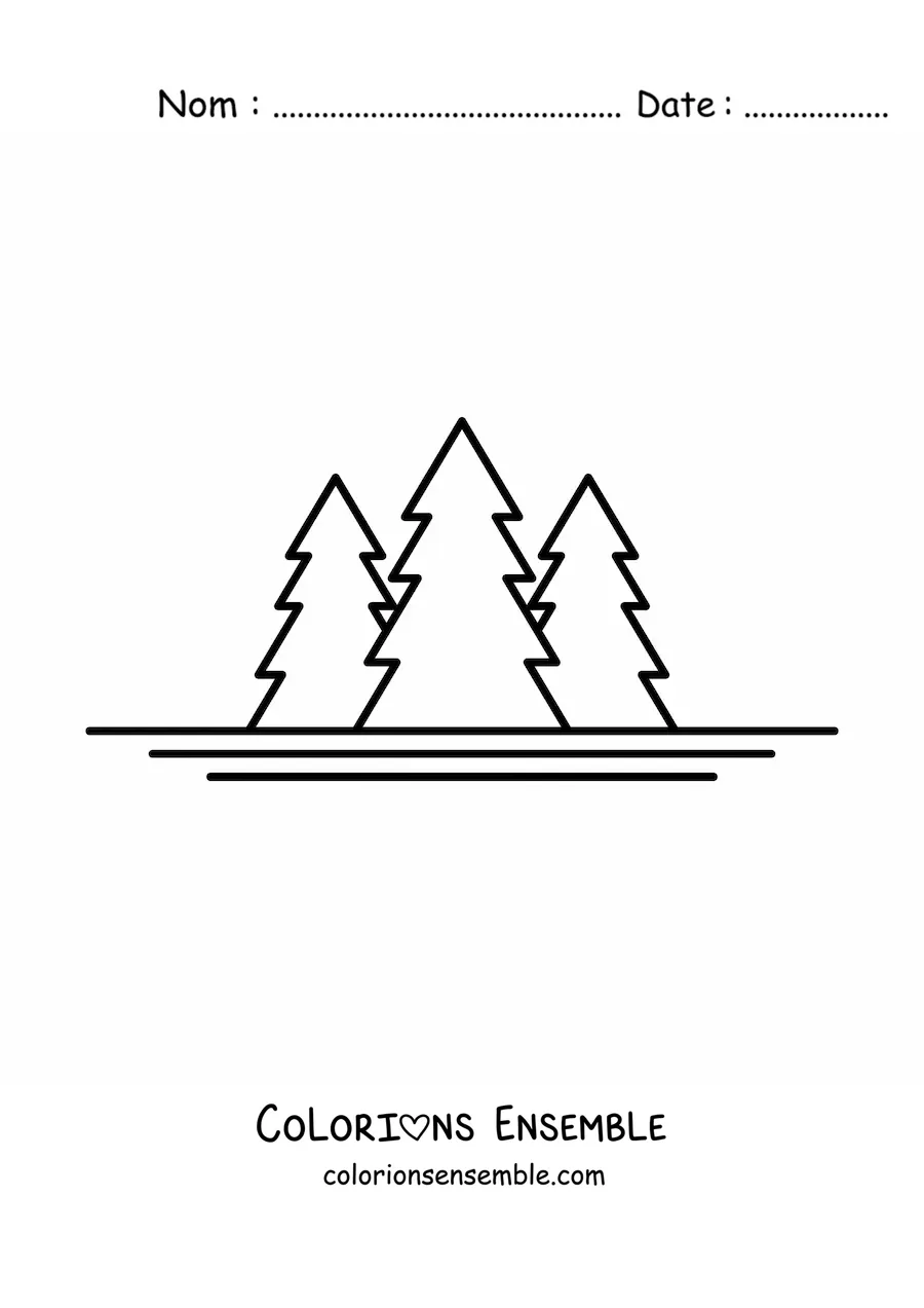 Image à colorier de trois pins
