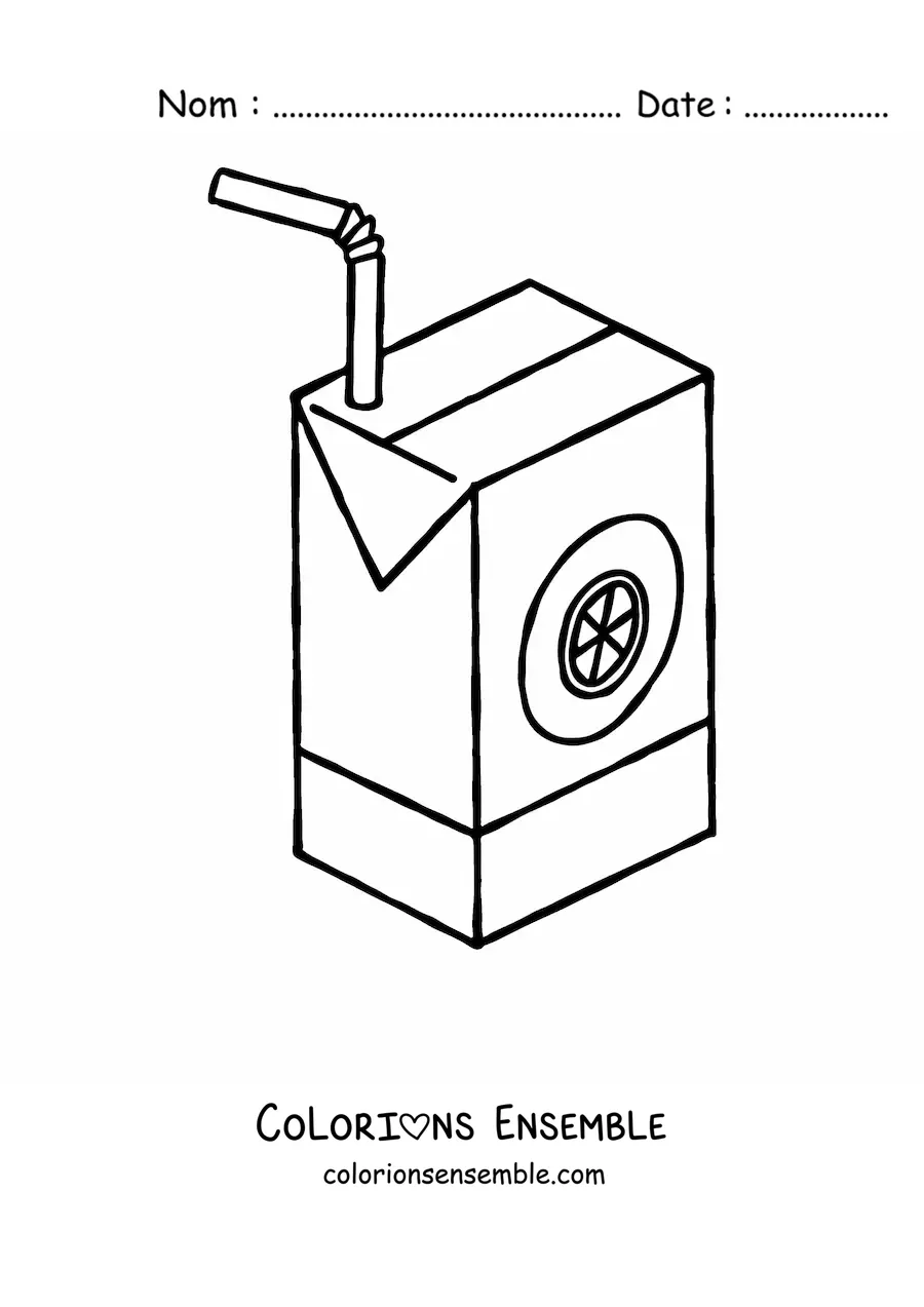 Image à colorier d'une brique de jus d'orange
