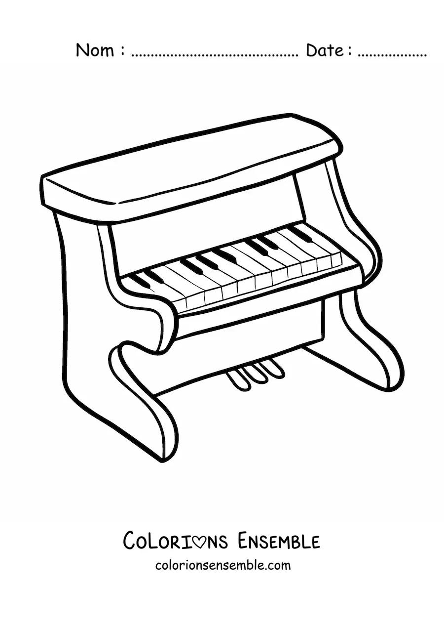 Image à colorier d'un grand piano