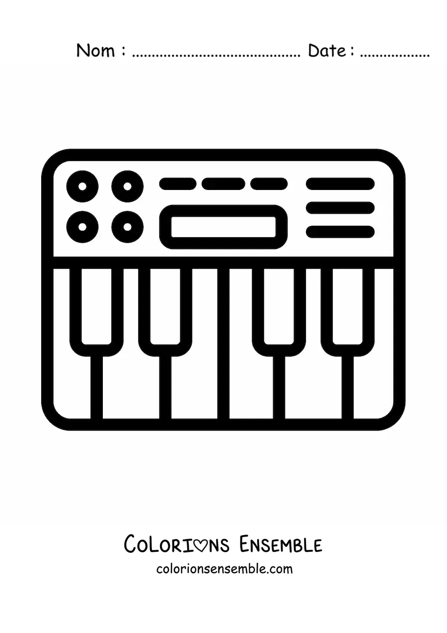 Image à colorier d'un clavier électronique