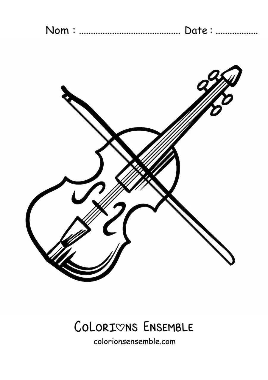 Image à colorier d'un violon tout simple