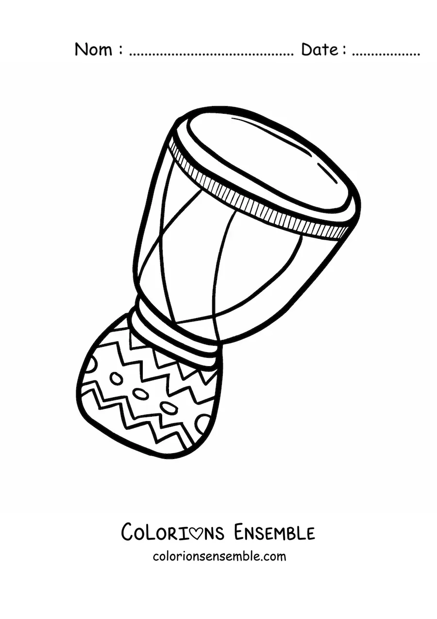 Image à colorier d'un tambour africain