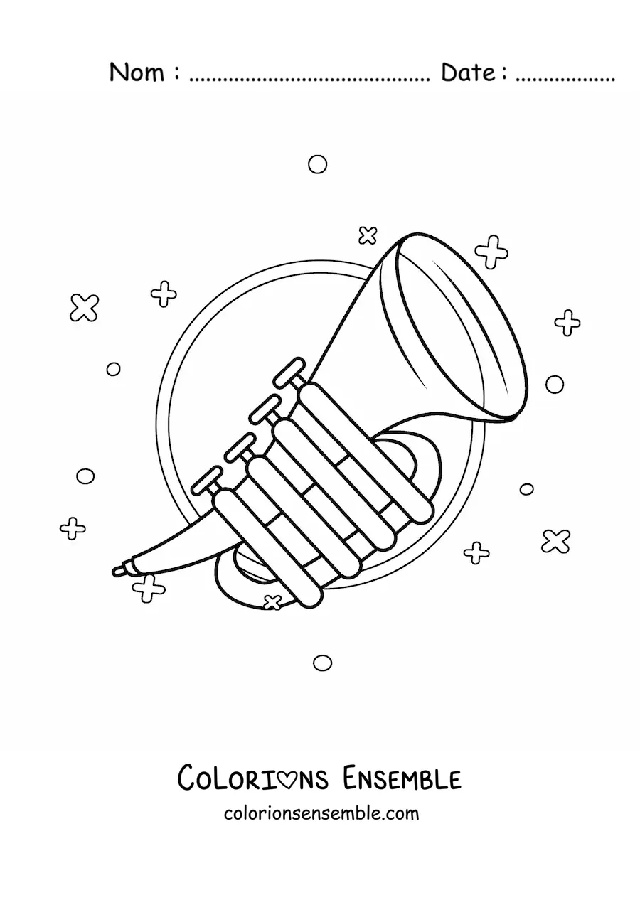 Image à colorier d'une trompette