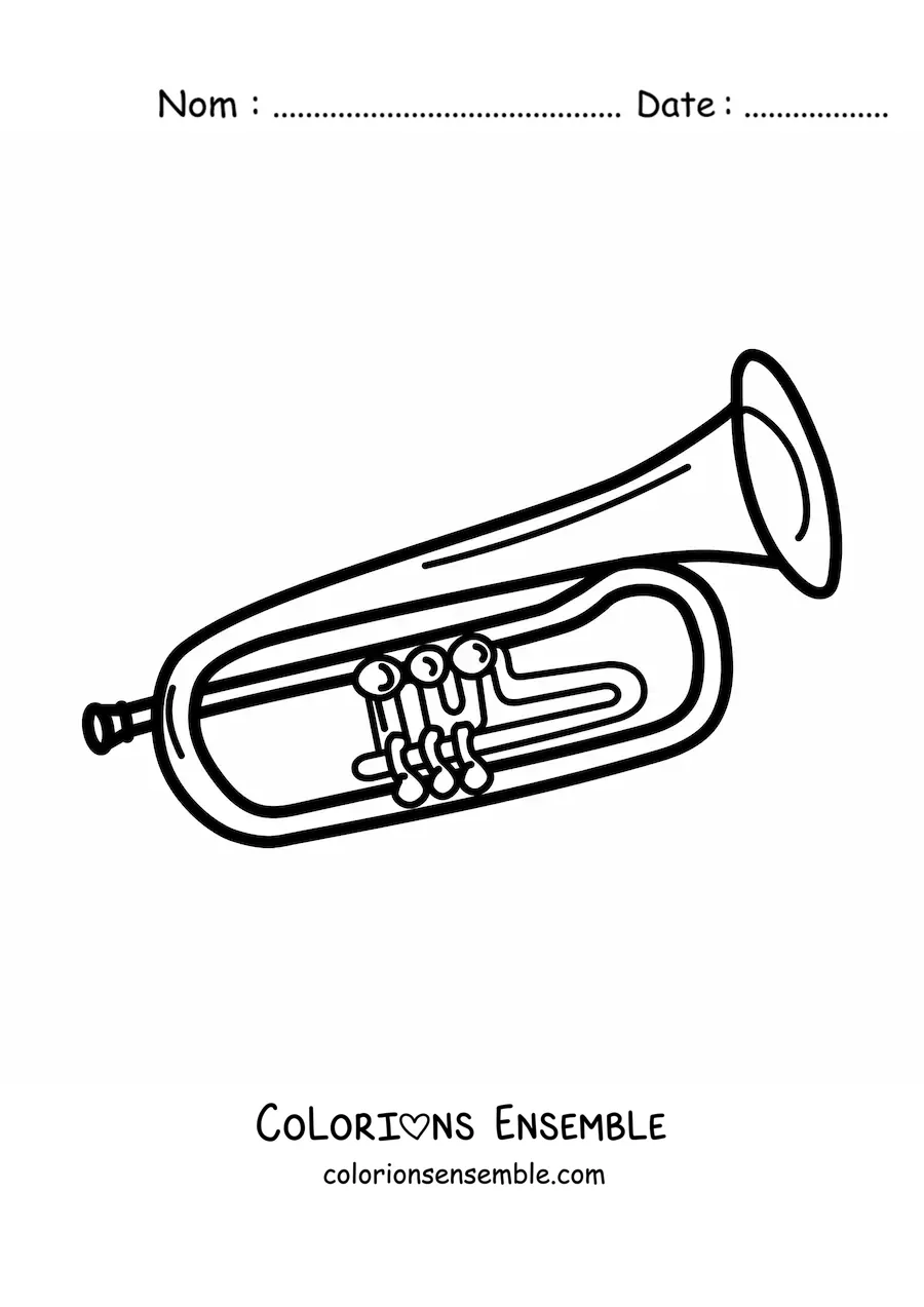 Image à colorier d'une trompette moderne