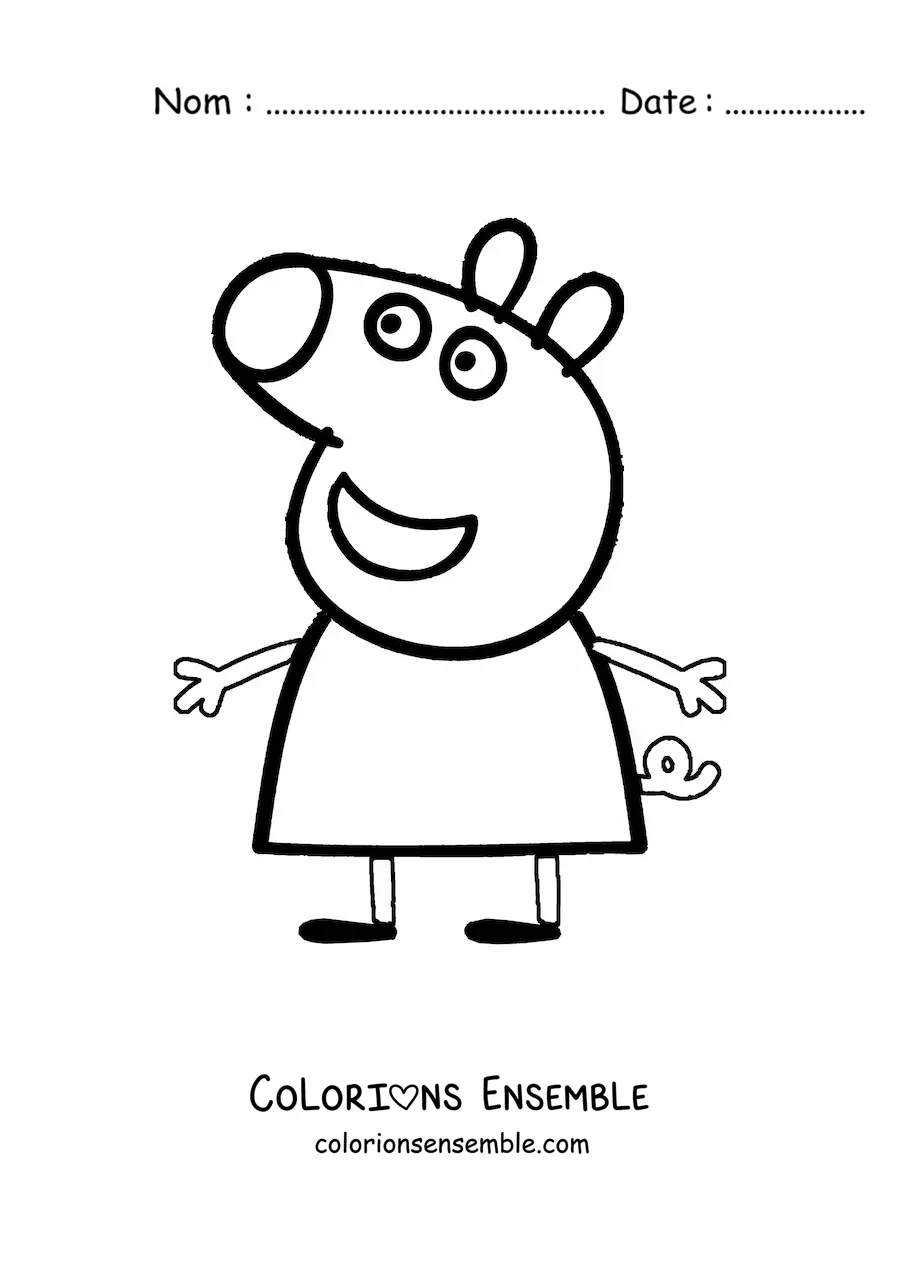 Image à colorier de Peppa toute souriante
