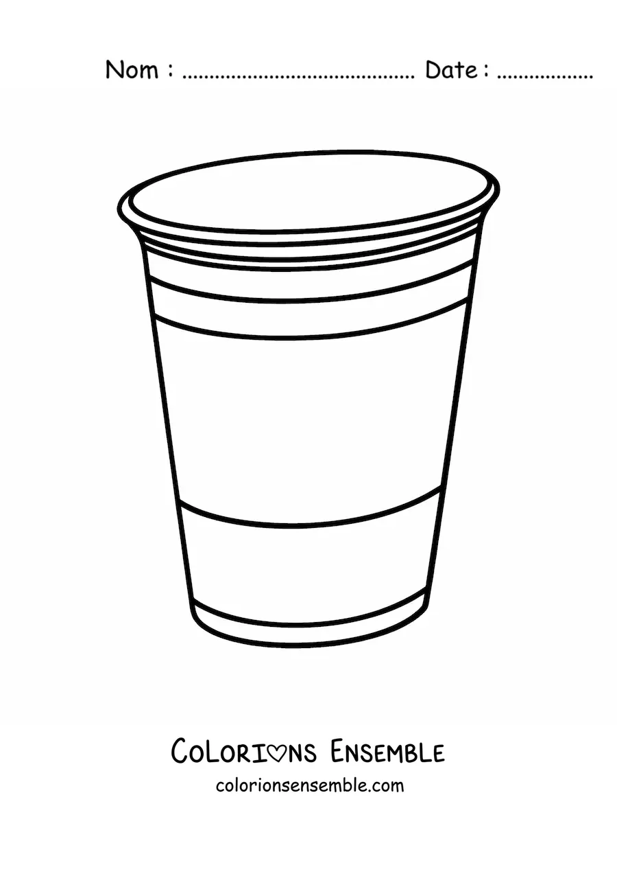 Image à colorier d’un gobelet en plastique vide