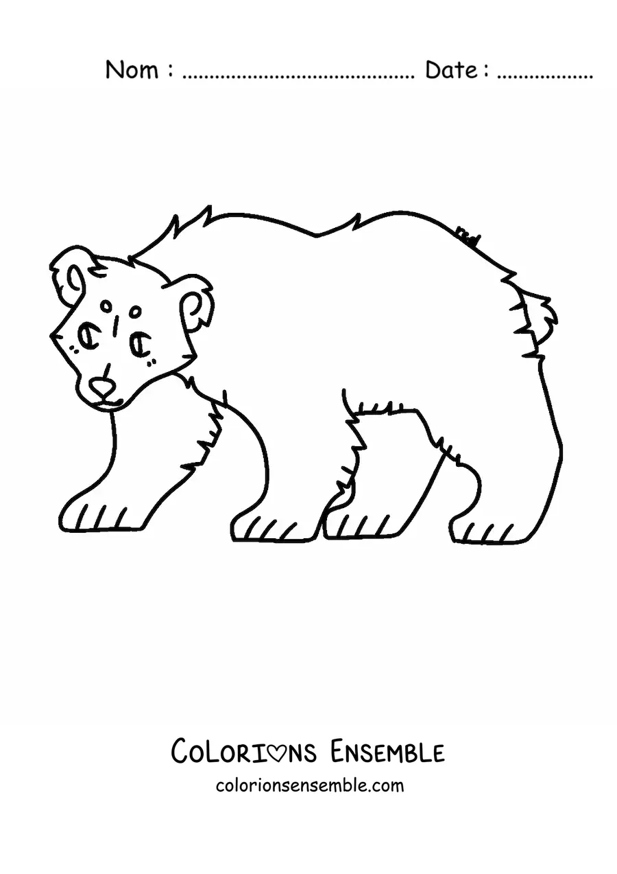 Image à colorier d’un ours rigolo