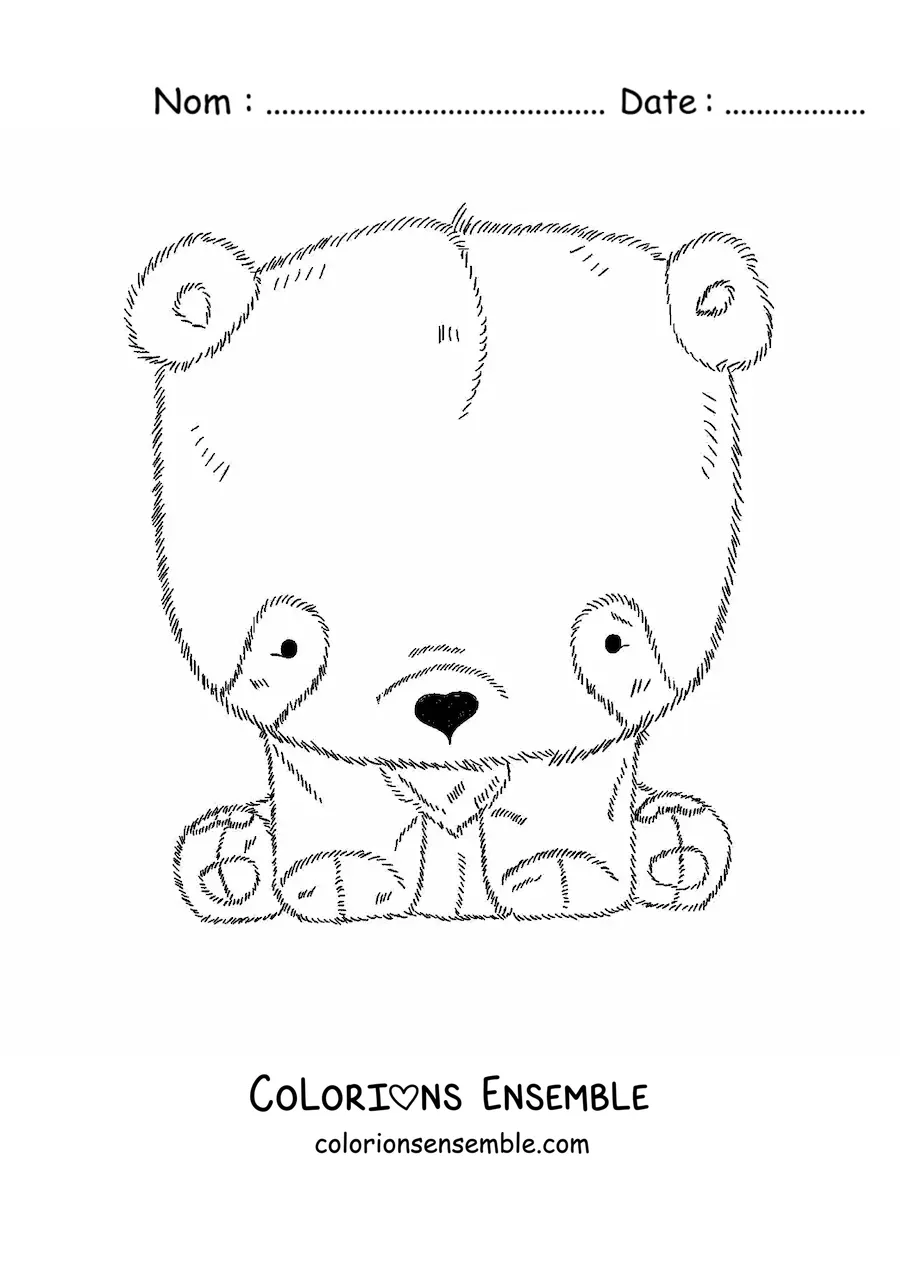 Image à colorier d’un ours panda en peluche