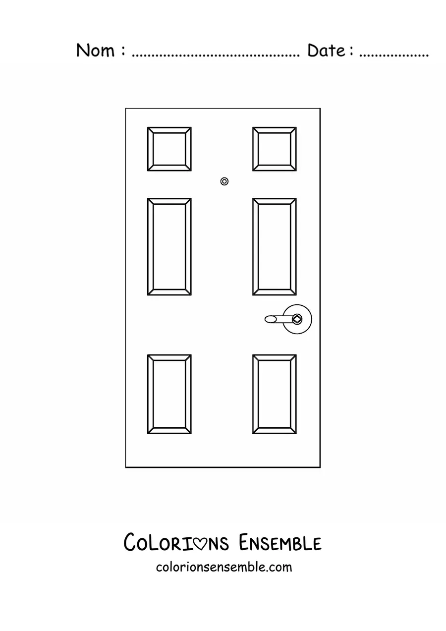 Image à colorier d’une porte fermée