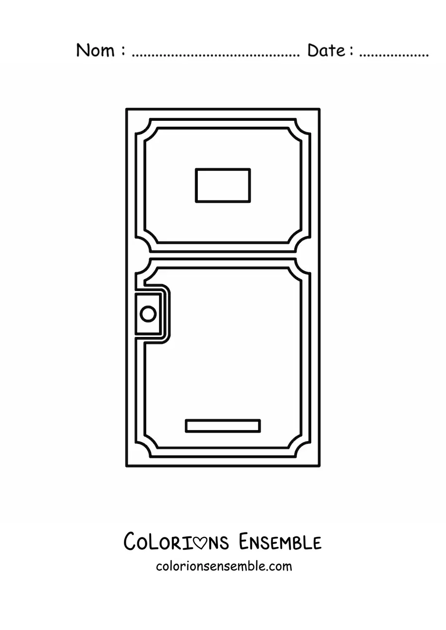 Image à colorier d’une porte en bois toute simple