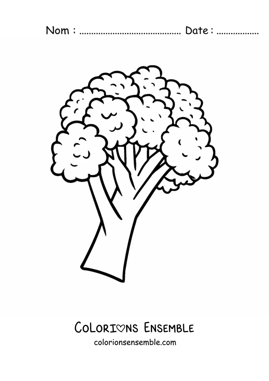Image à colorier d’un brocoli