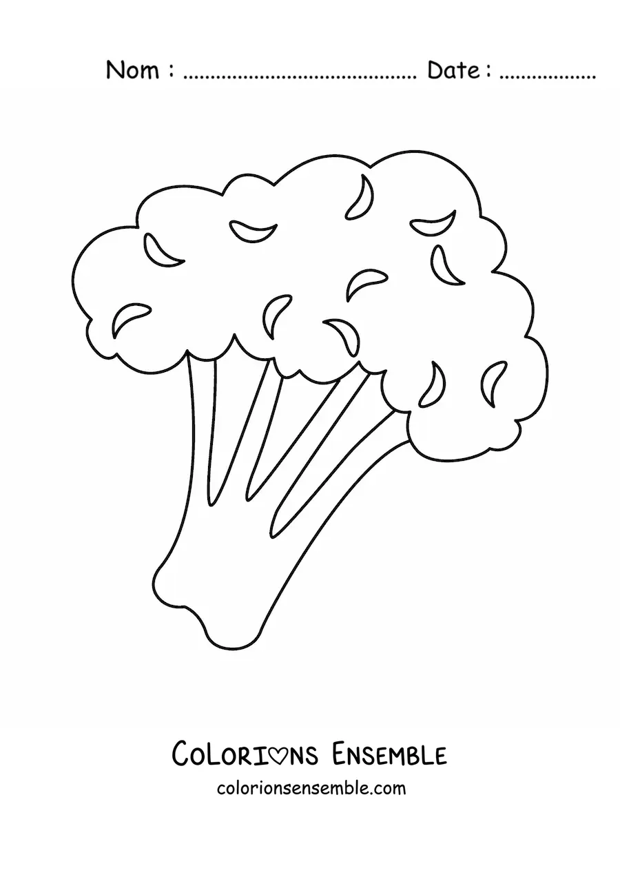 Image à colorier d’un brocoli tout simple