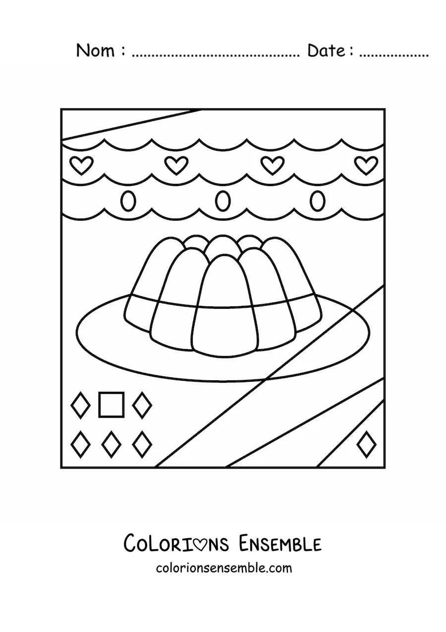 Image à colorier d'une gelée avec des figures géométriques