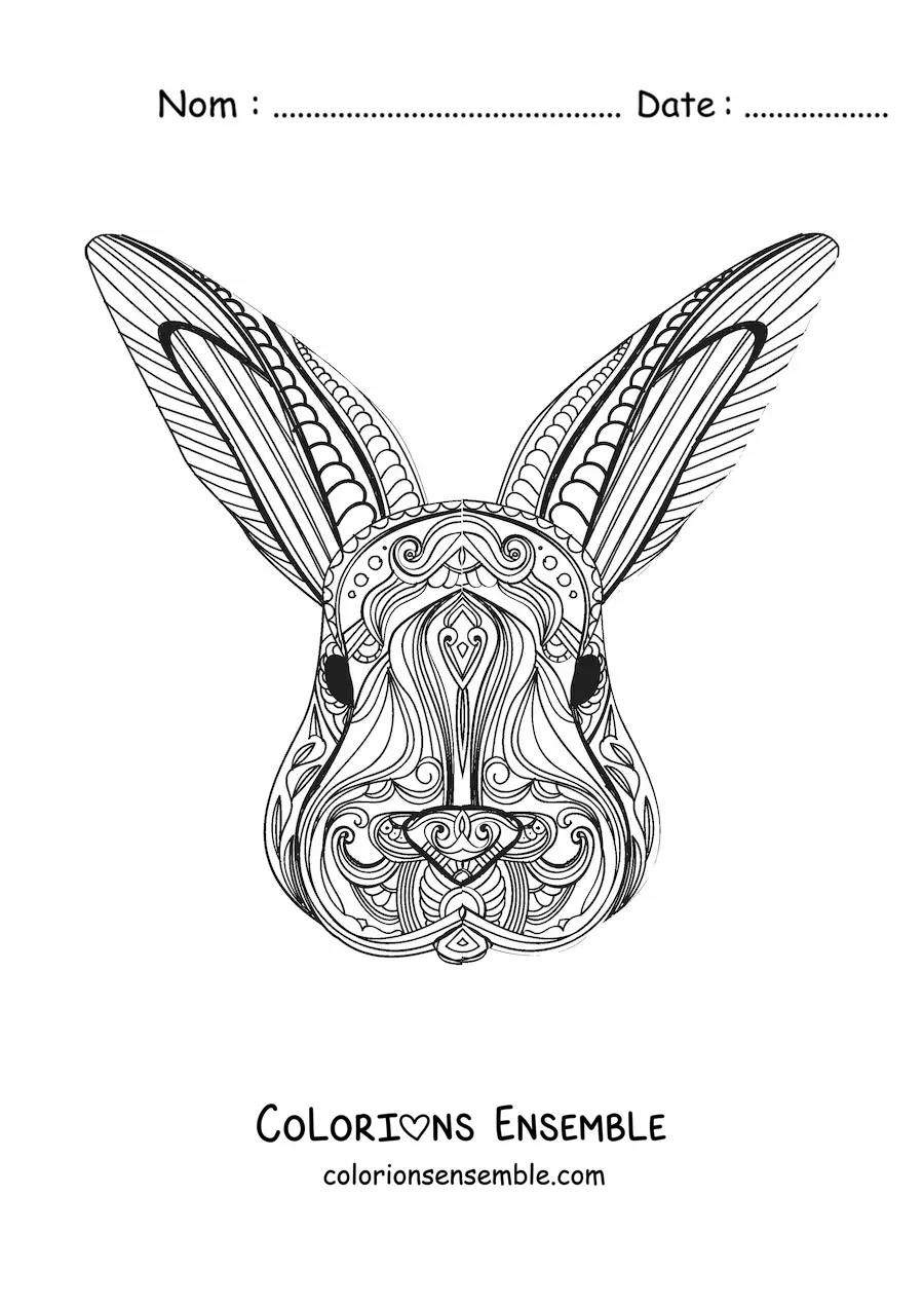 Mandala de lapin difficile à colorier