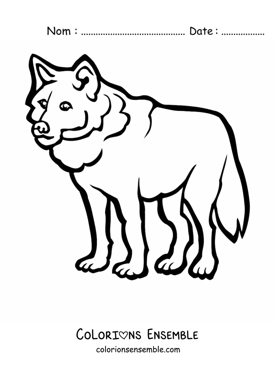 Image à colorier d’un loup