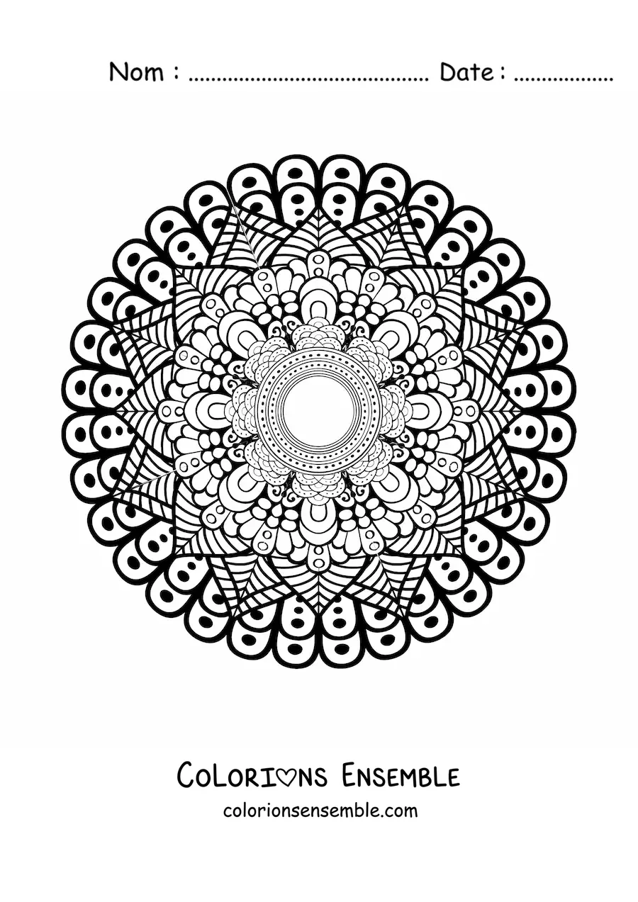 Mandala de la nature difficile à colorier