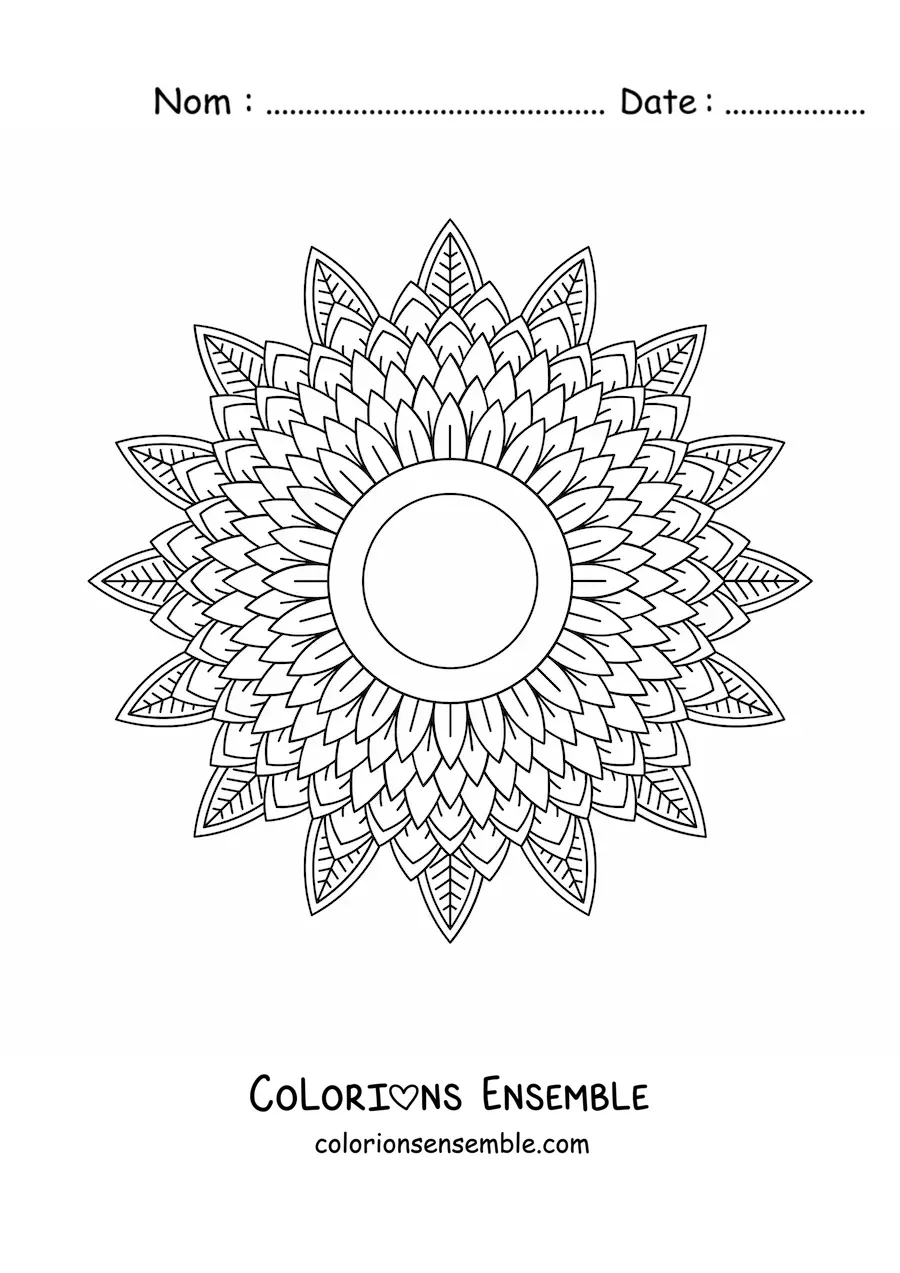 Mandala de la nature difficile à colorier