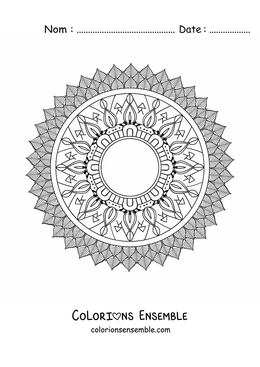 Mandala de la nature difficile à colorier