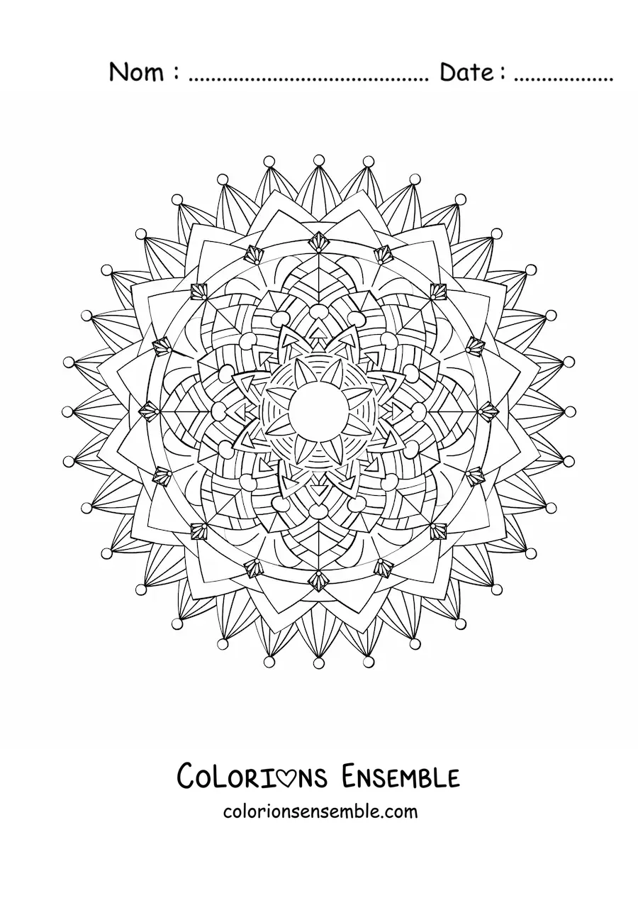 Mandala de la nature difficile à colorier