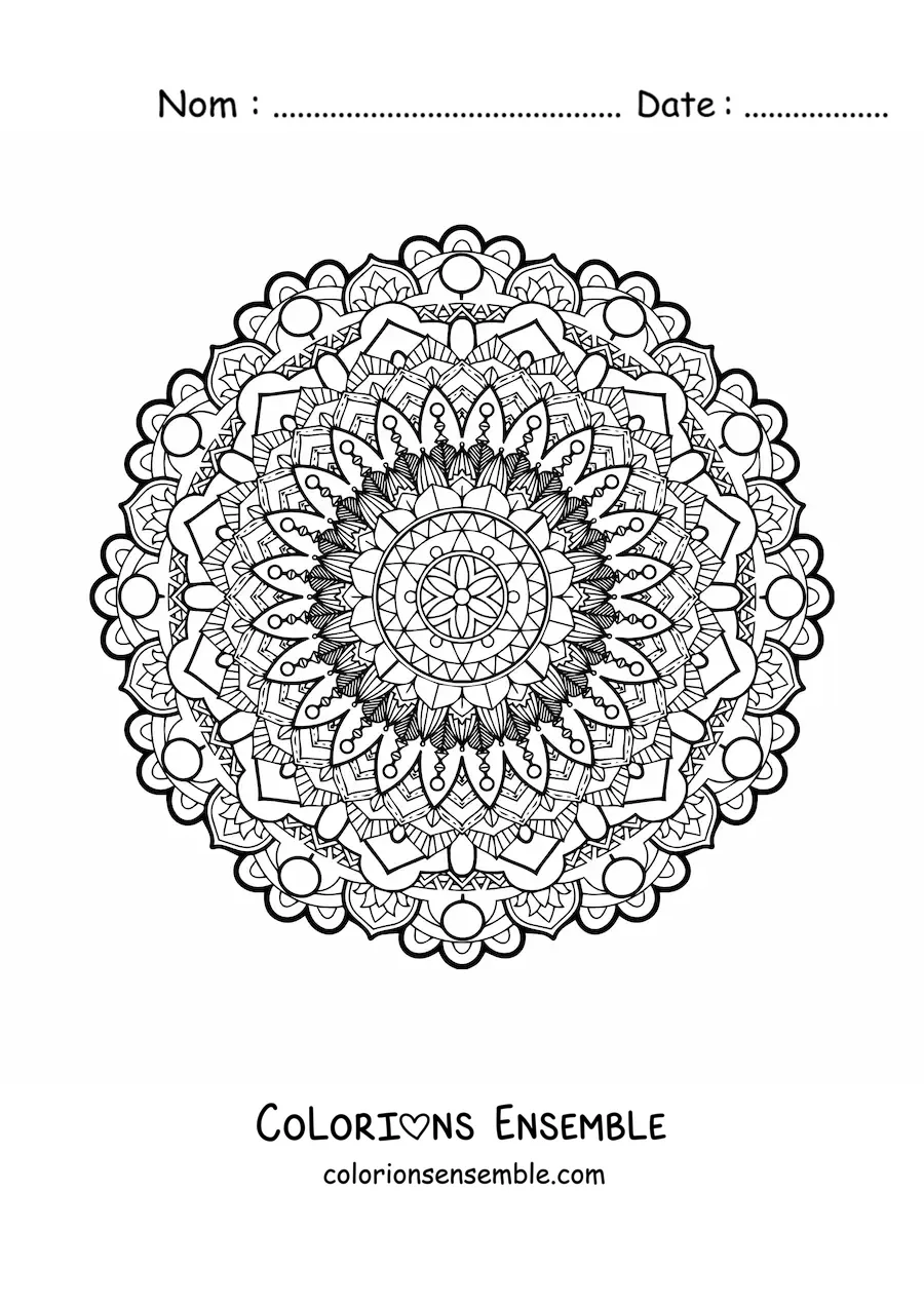 Joli mandala difficile à colorier