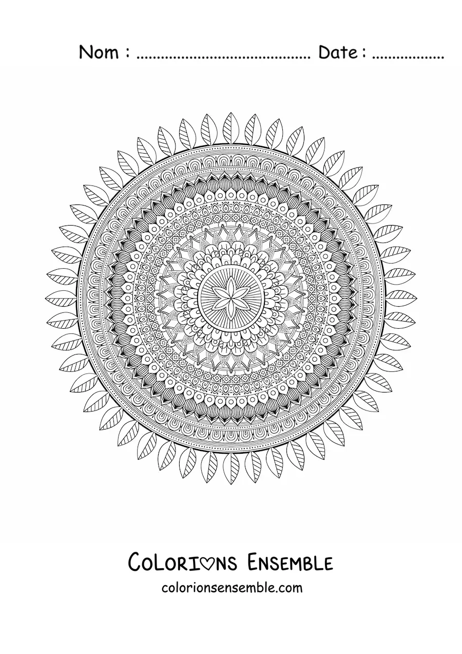 Mandala super difficile à colorier