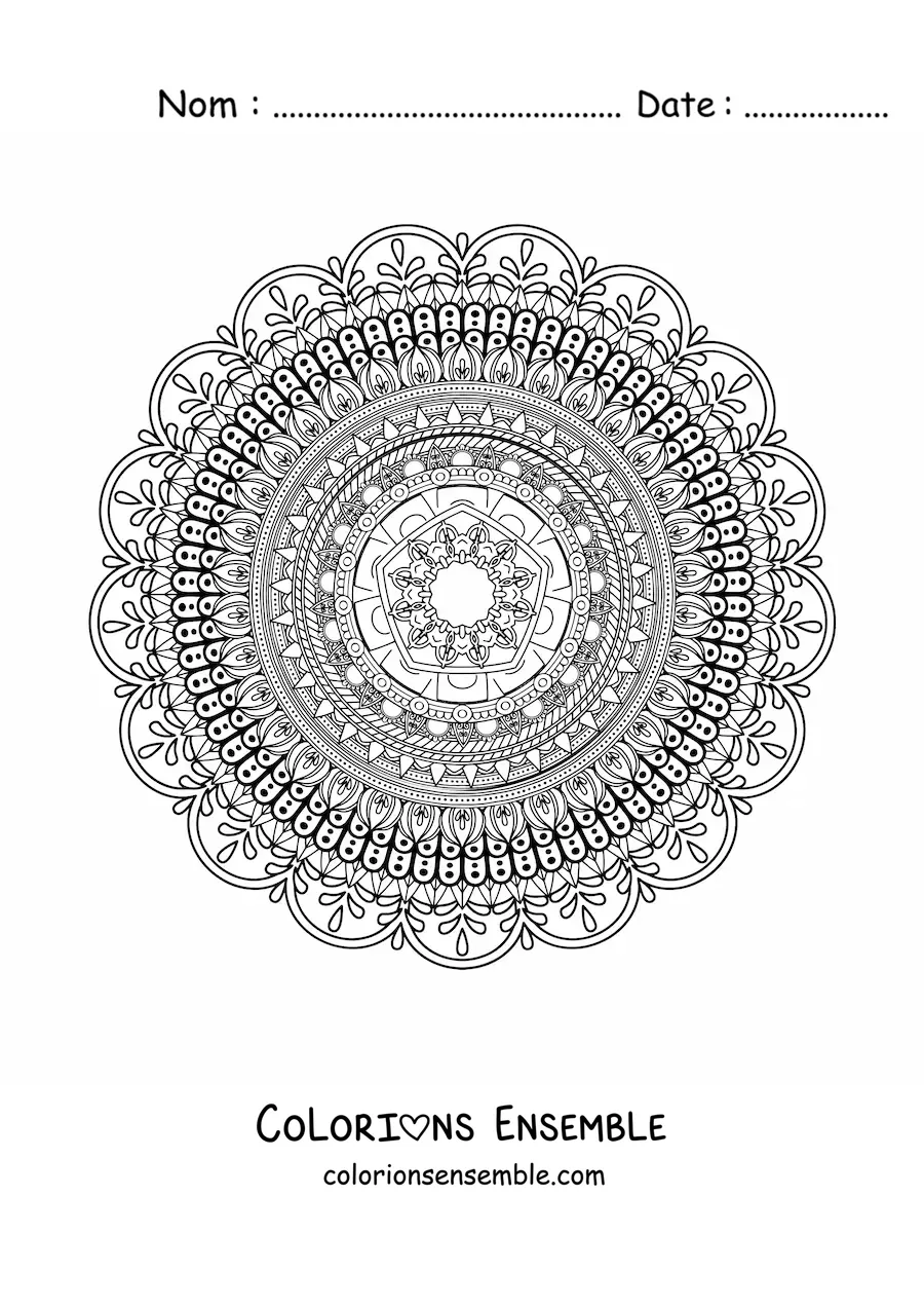 Mandala super difficile à colorier