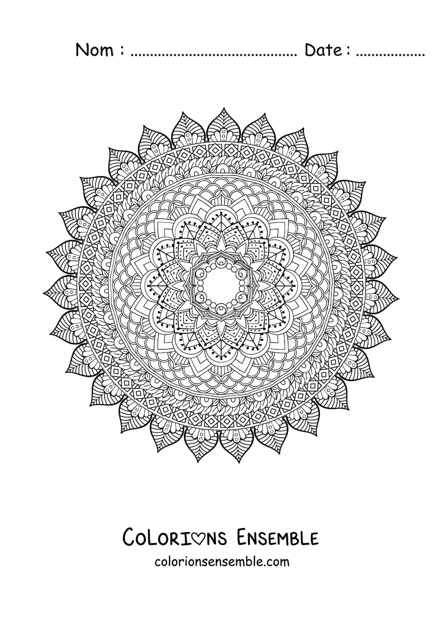 Mandala super difficile à colorier