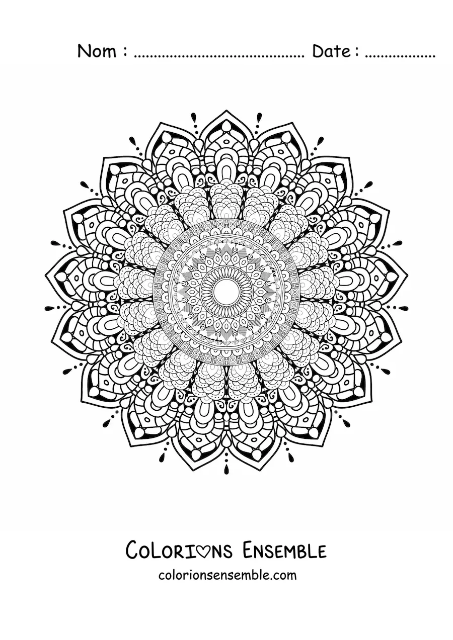Mandala super difficile à colorier
