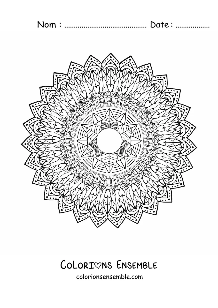 Mandala difficile à colorier