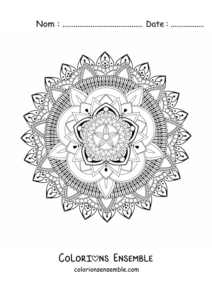 Mandala difficile à colorier