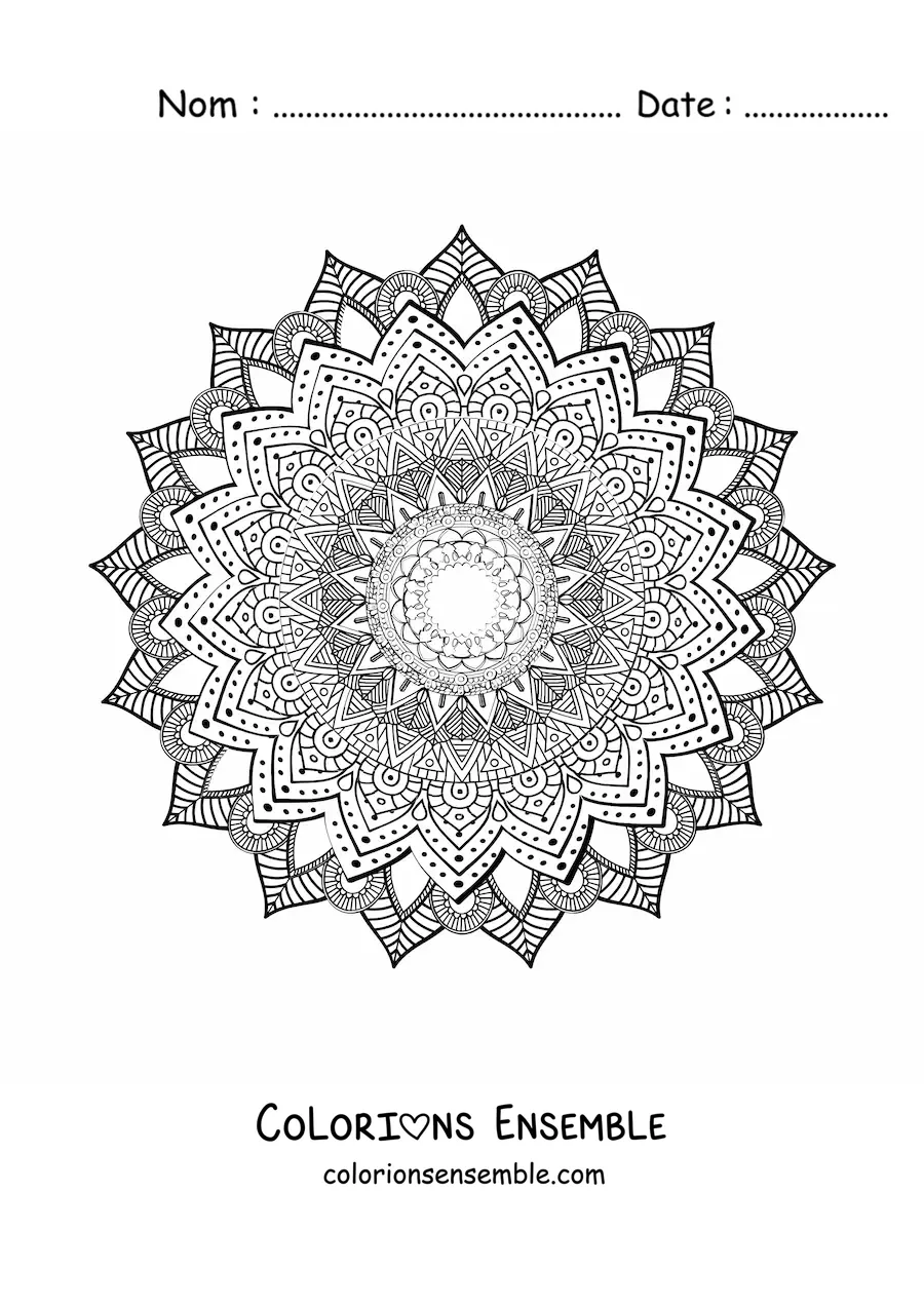 Mandala difficile à colorier