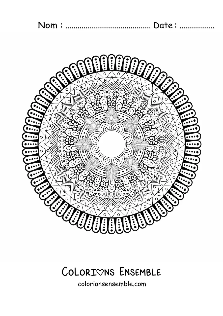 Mandala difficile à colorier