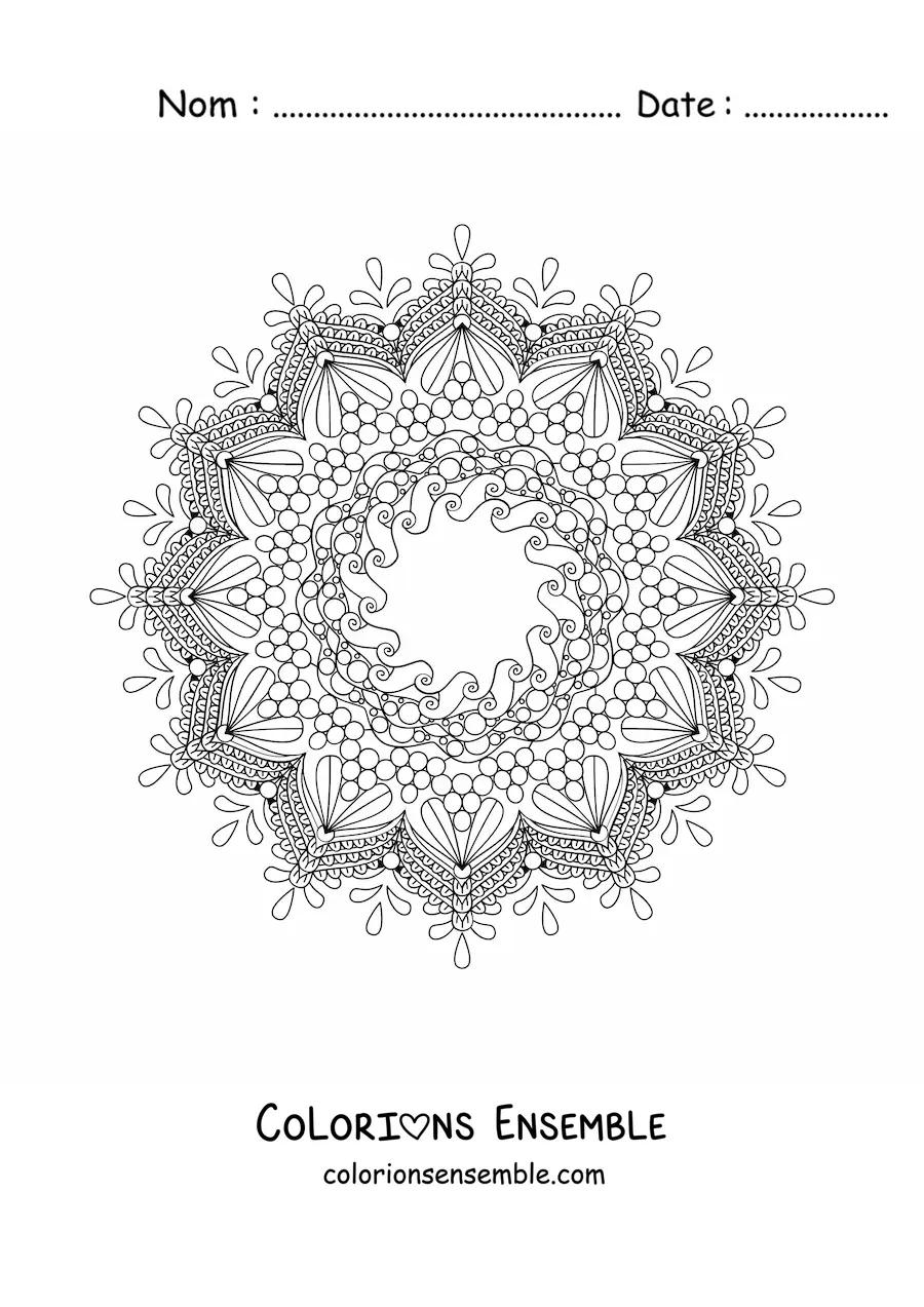 Mandala difficile à colorier