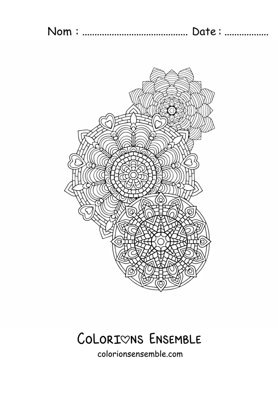 Image à colorier de mandalas dans le style Zentangle