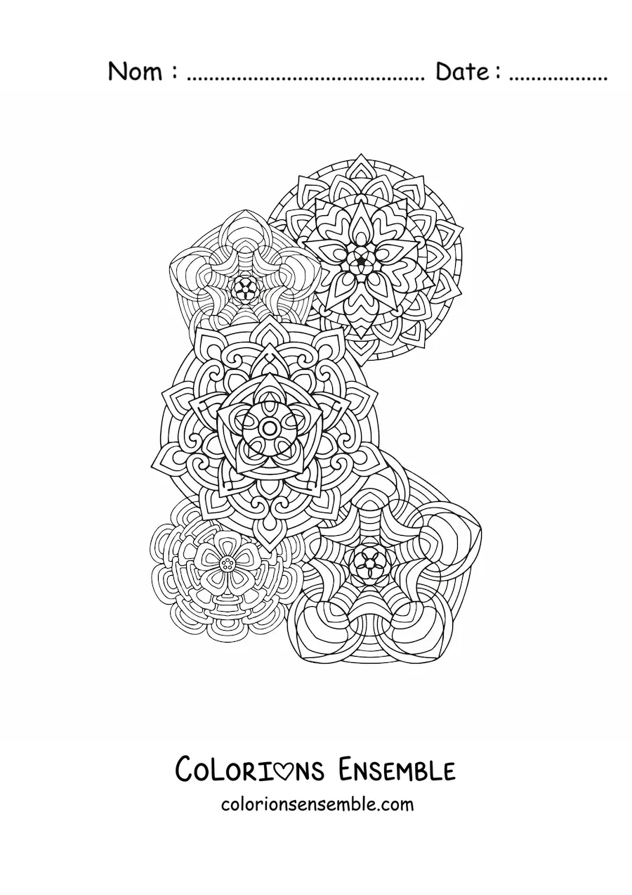 Image à colorier de mandalas dans le style Zentangle