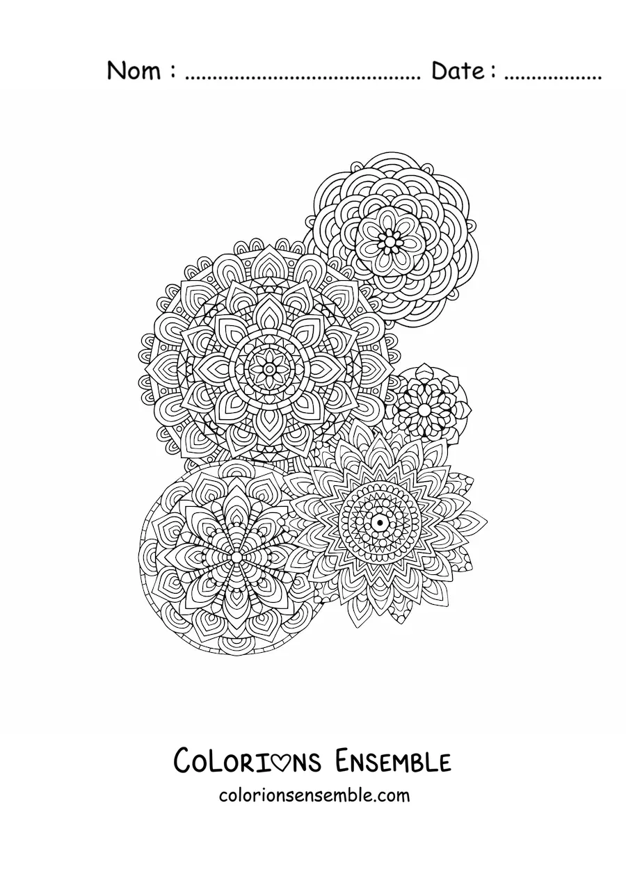 Image à colorier de mandalas dans le style Zentangle