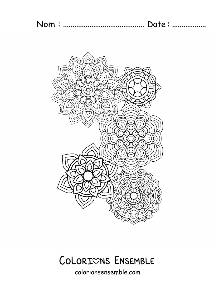 Image à colorier de mandalas dans le style Zentangle
