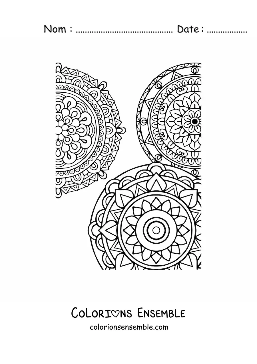 Image à colorier de mandalas dans le style Zentangle