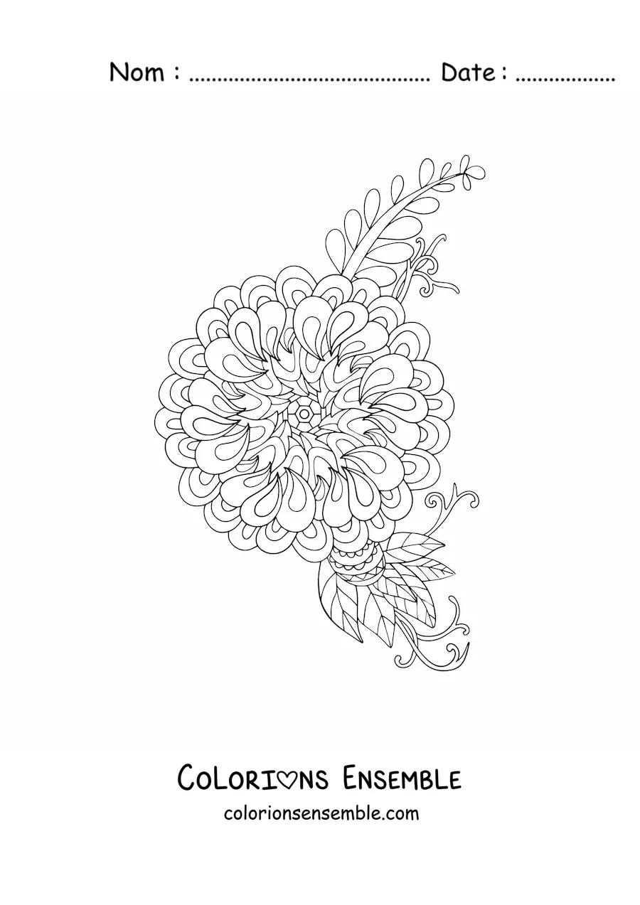 Fleur en mandala à colorier