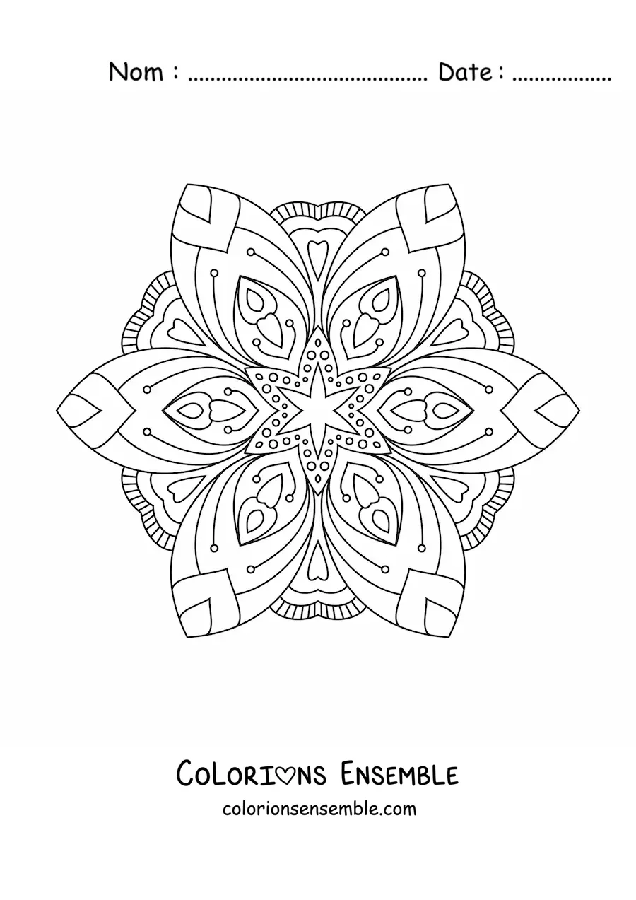 Mandala floral à colorier