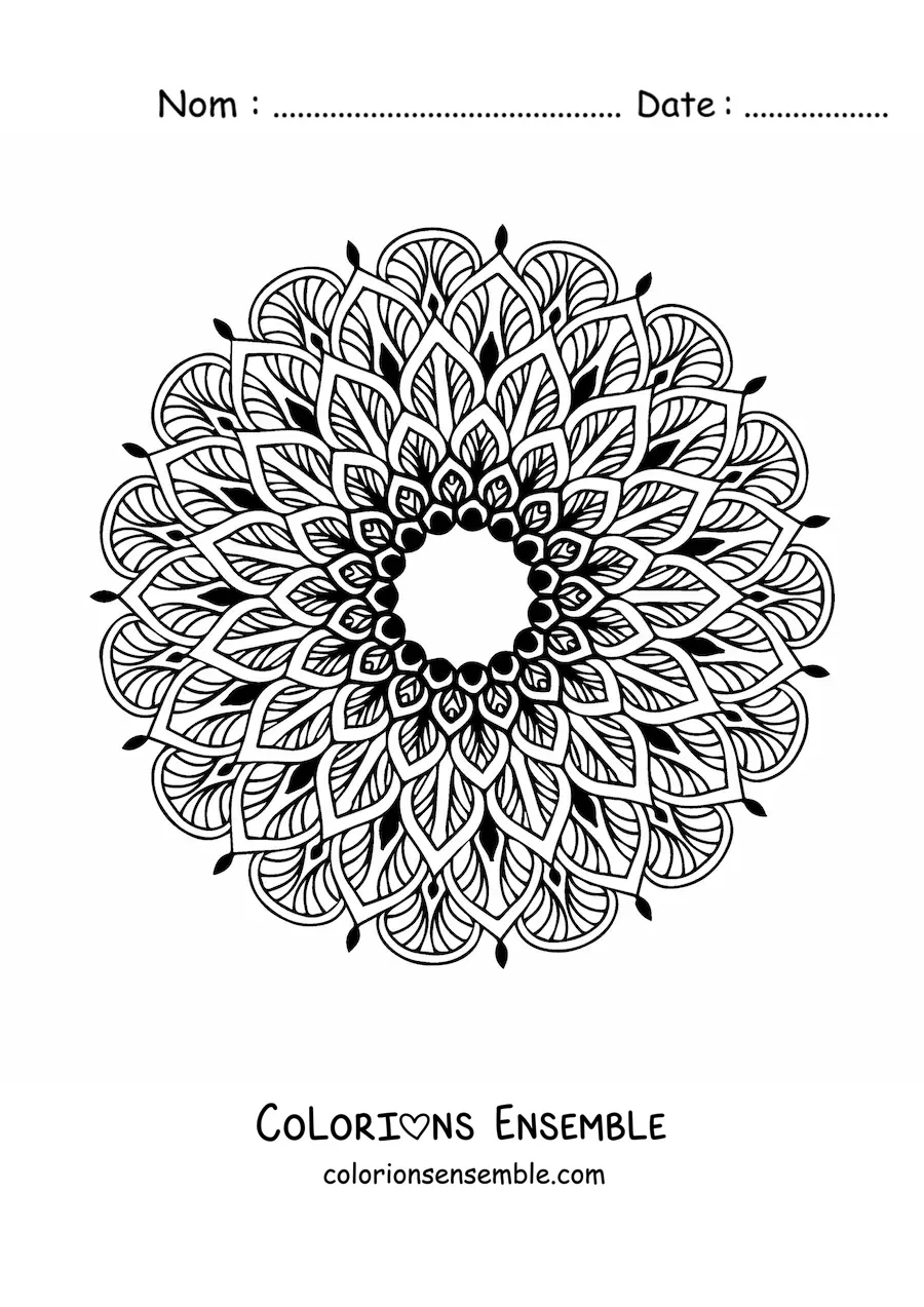 Mandala floral à colorier