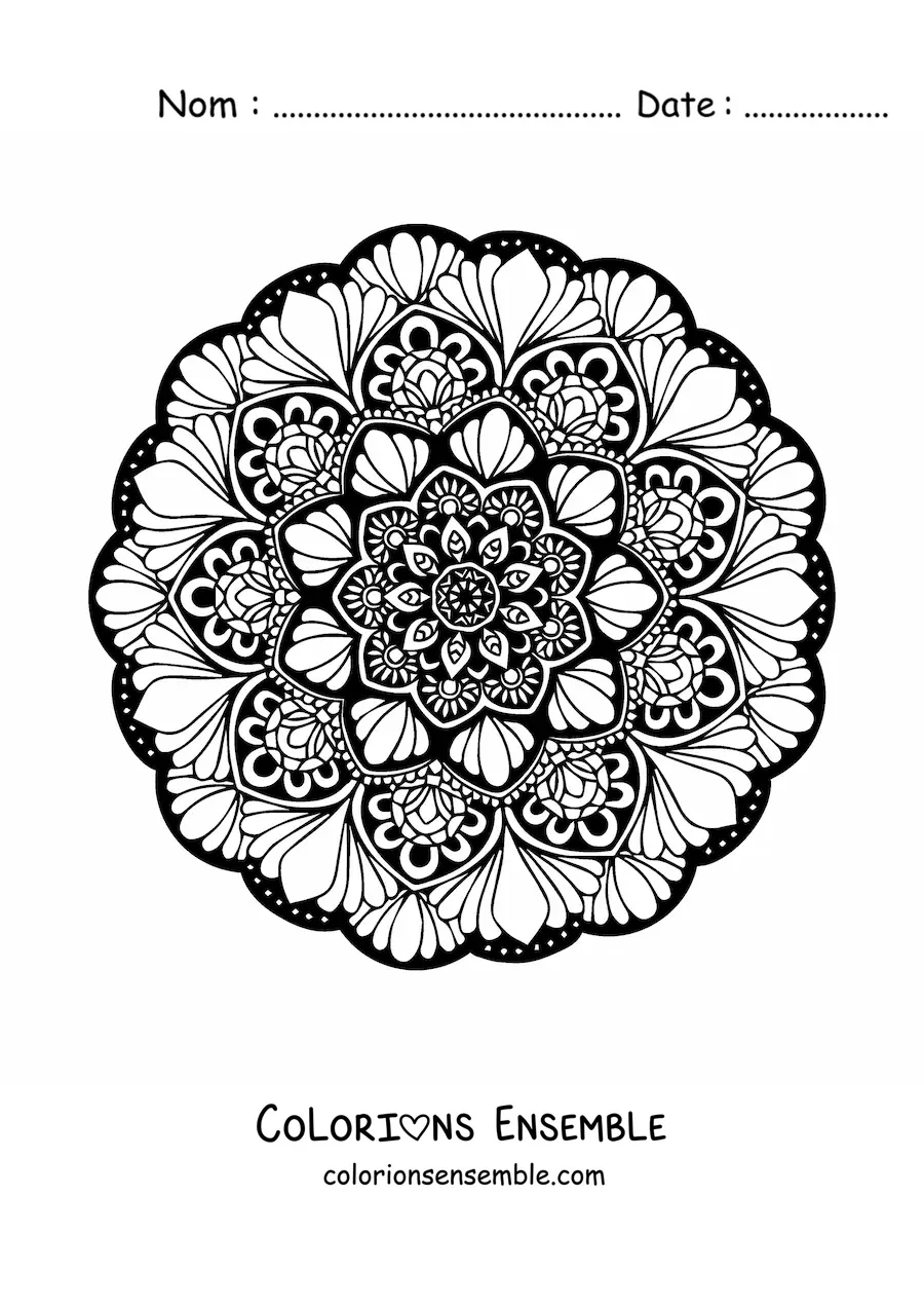 Mandala floral à colorier