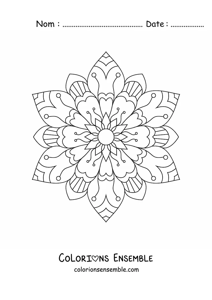 Mandala floral à colorier