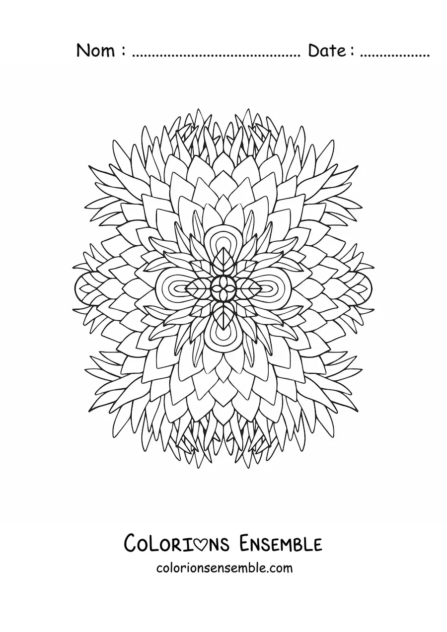Mandala floral à colorier