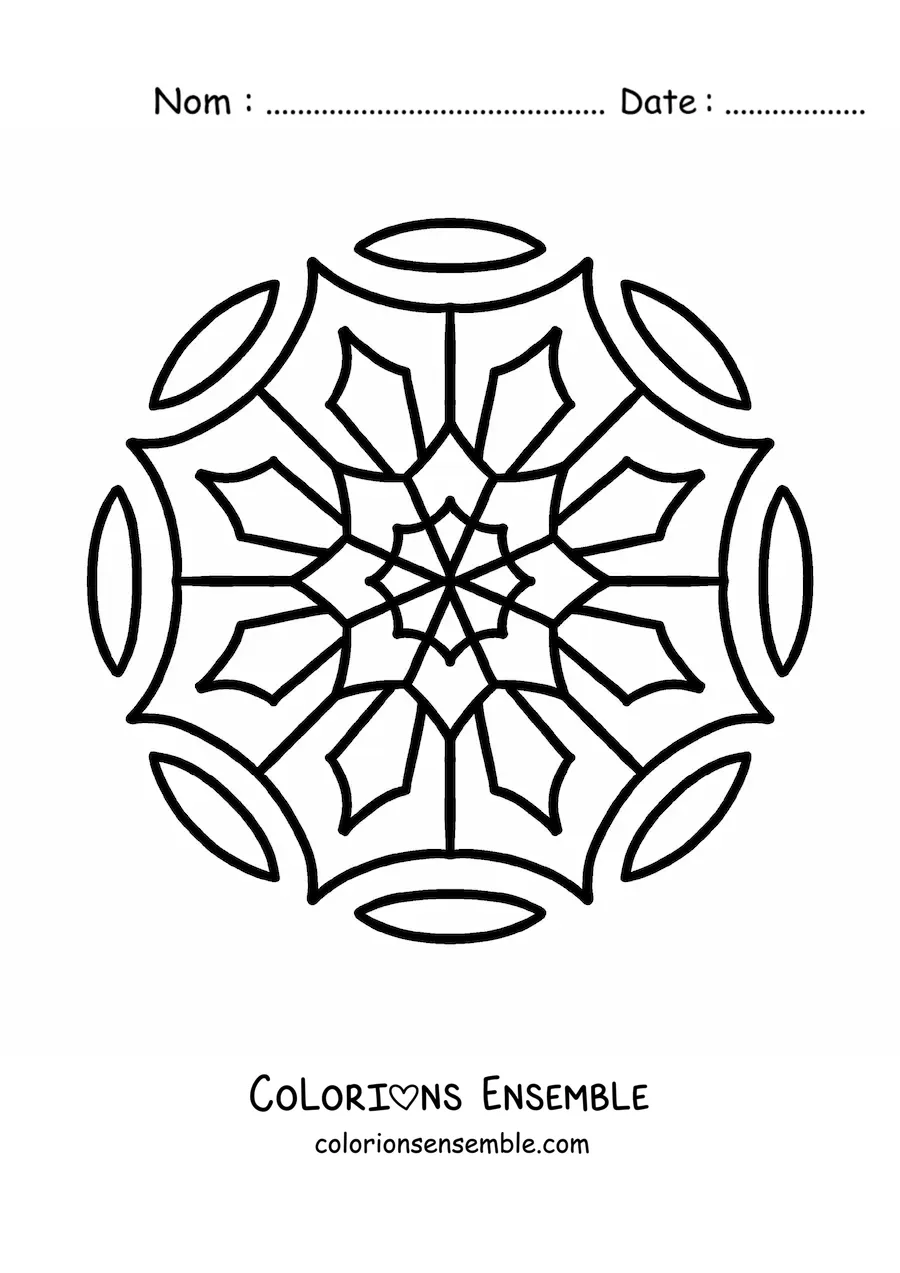 Image à colorier d’un mandala facile pour les enfants
