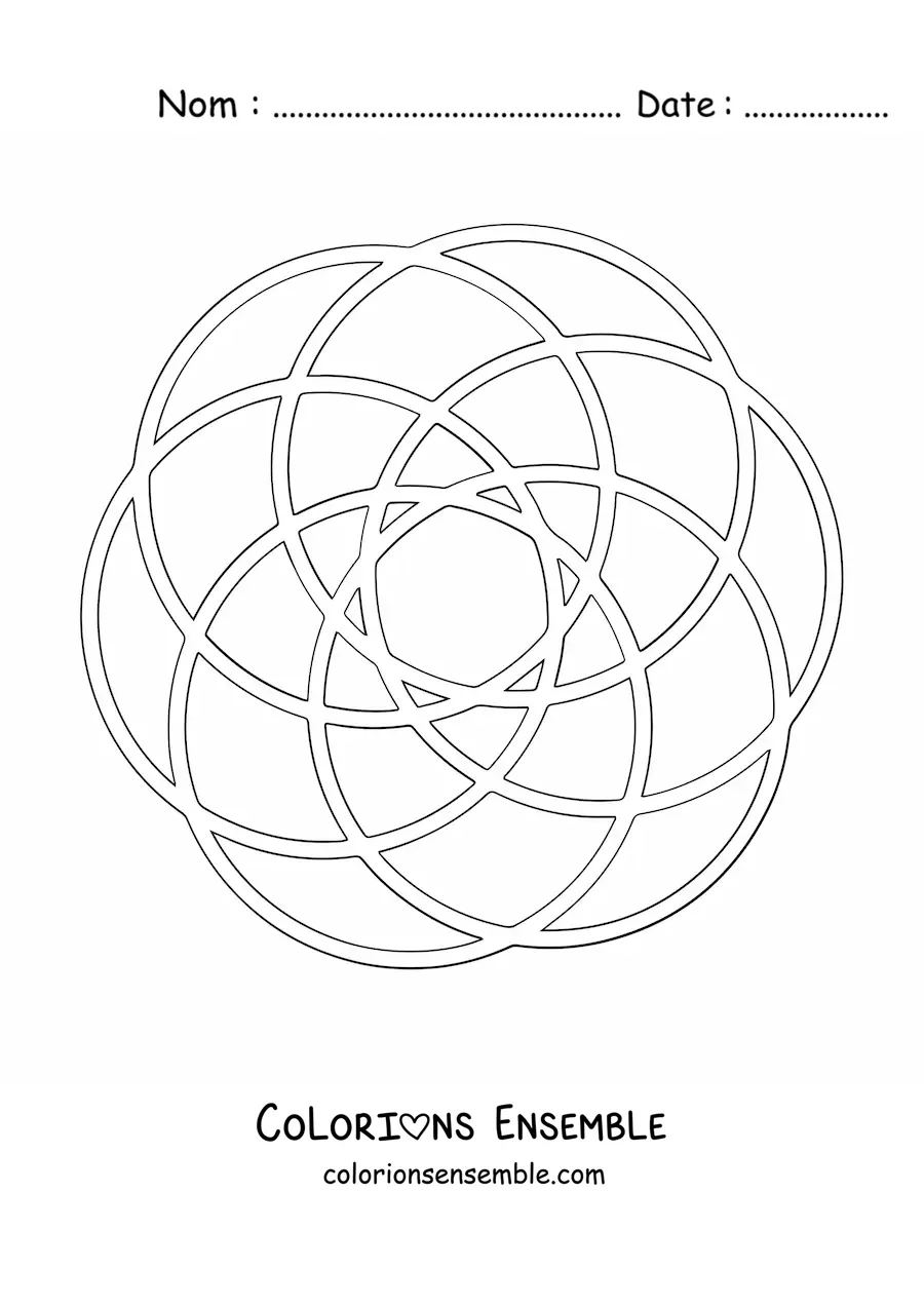 Image à colorier d’un mandala formé de cercles