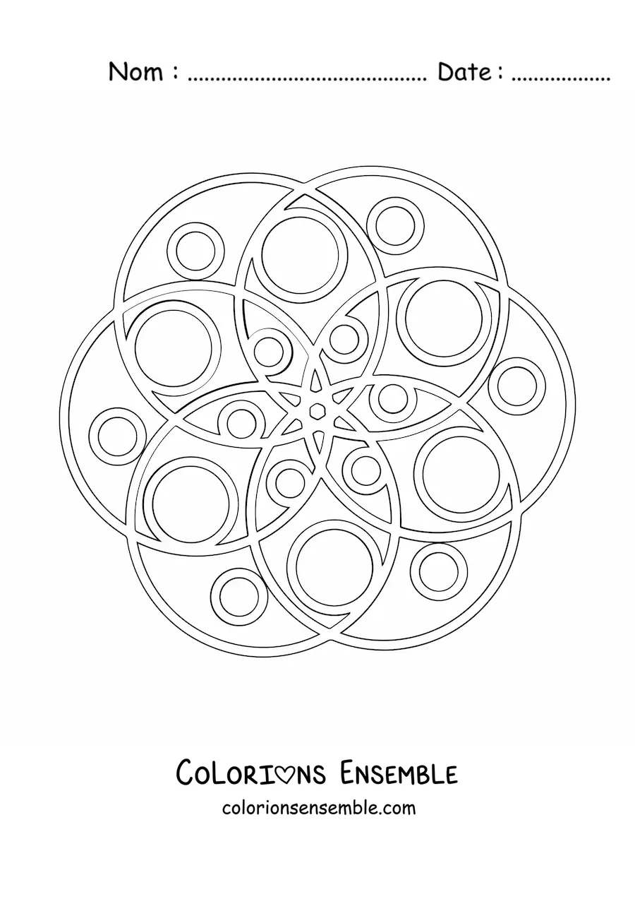 Image à colorier d’un mandala formé de cercles