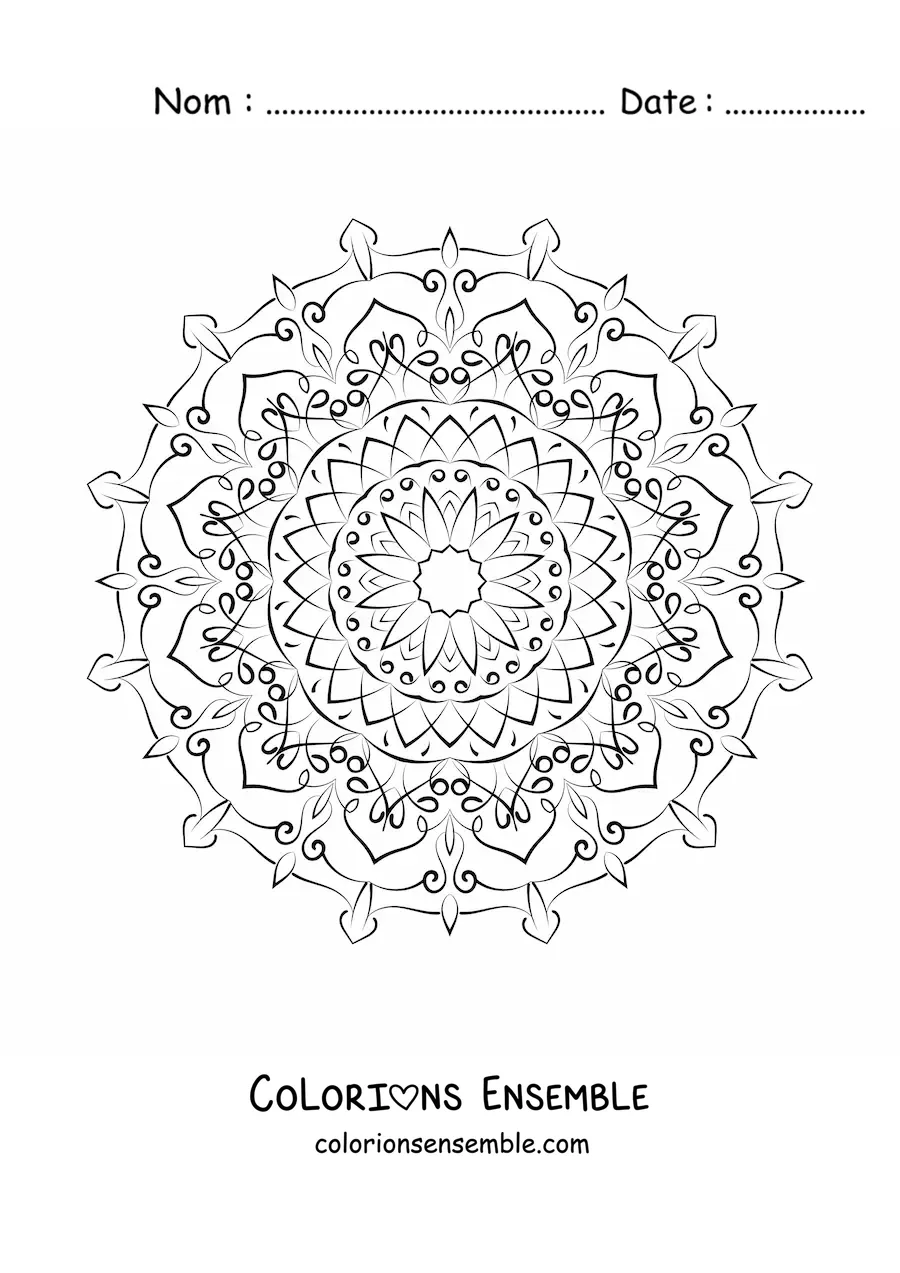 Image à colorier d’un mandala abstrait